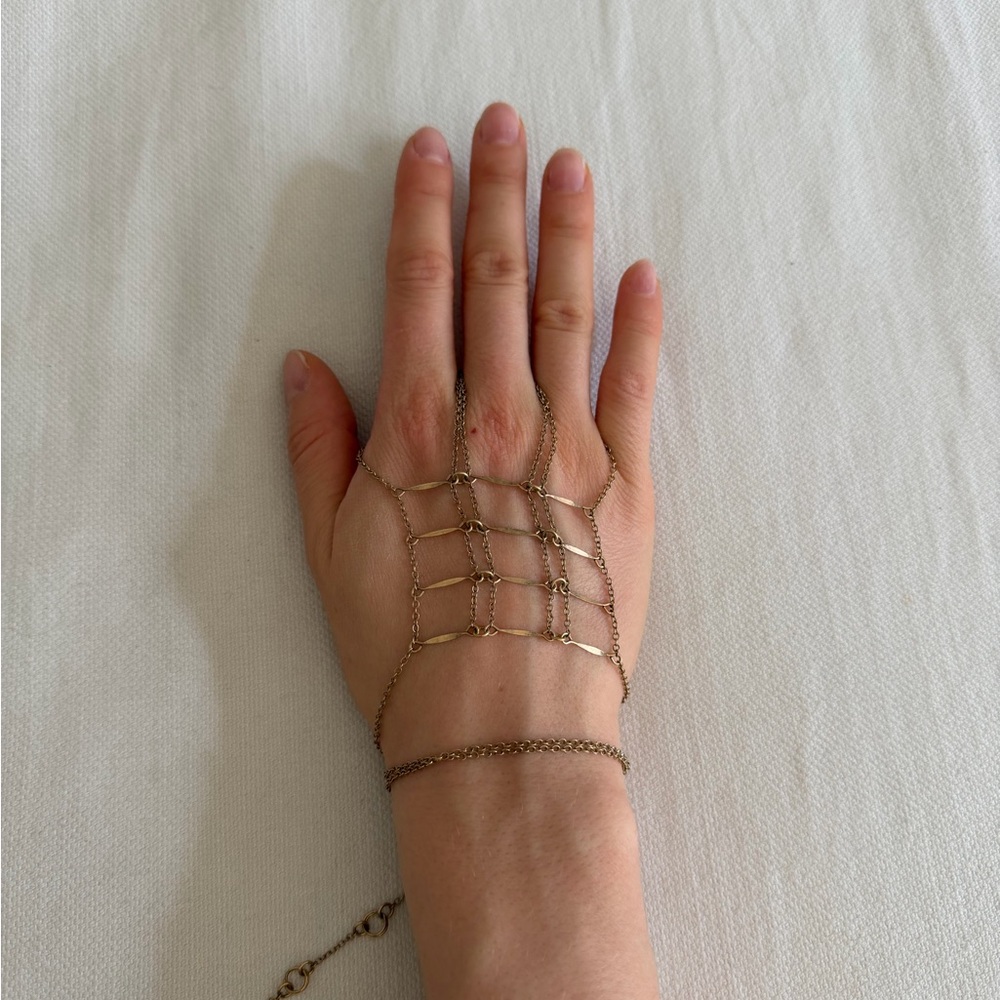 Goldish Elegant Gold Hand Chain Bracelet